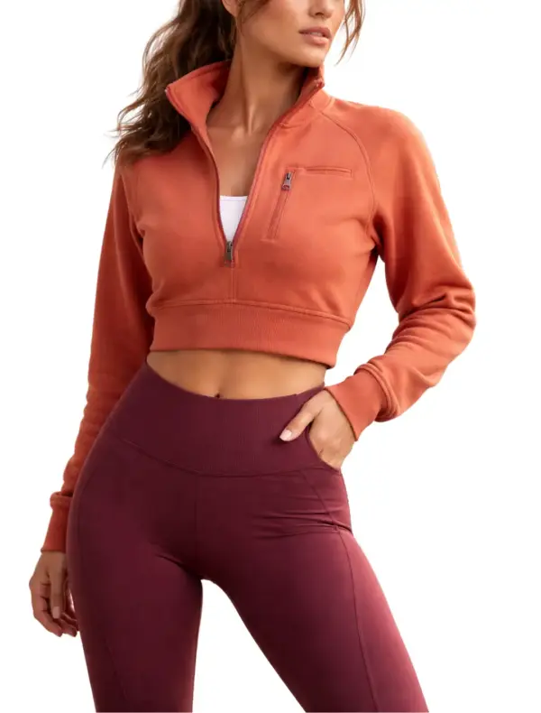 Women’s Seamless High-Waist Yoga Set – Crop Jacket & Leggings (2PCS)