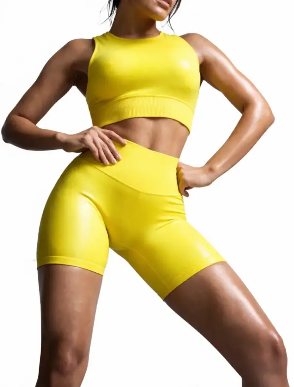 Women’s Compression Workout Shorts Set – Seamless Gym Activewear (2PCS)
