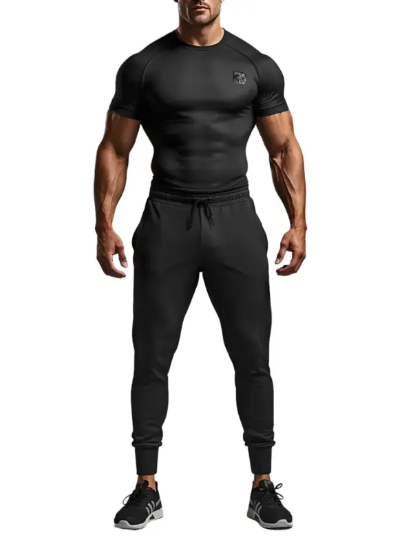 Compression T-Shirt & Jogger Set – Fitness Tracksuit (2PCS)