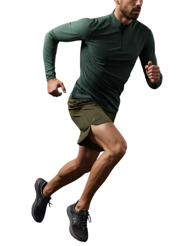 Men’s Running Sportswear Set – Long Sleeve Top & Shorts (2PCS)